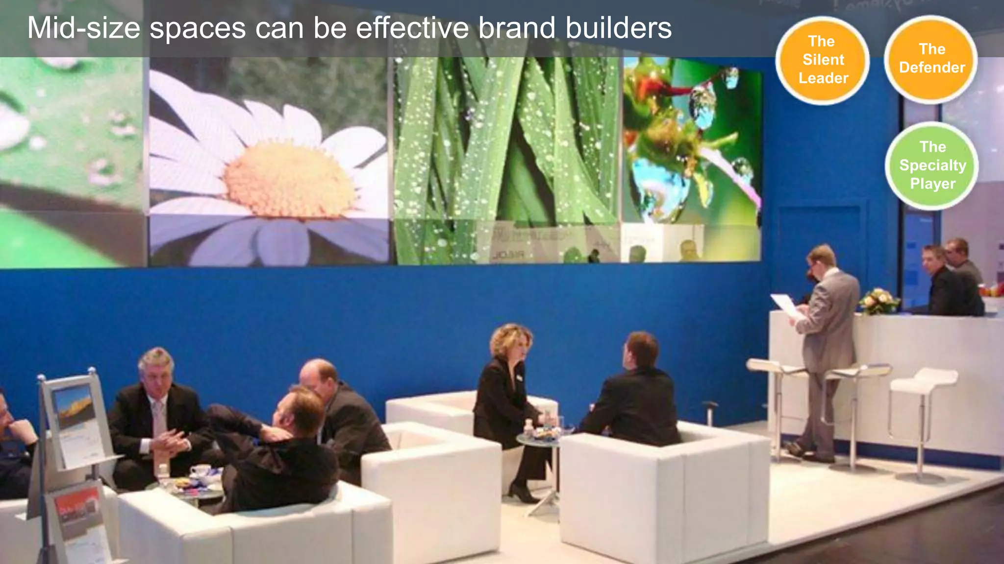 Mid-size spaces can be effective brand builders

The
Silent
Leader

The
Defender

The
Specialty
Player

 