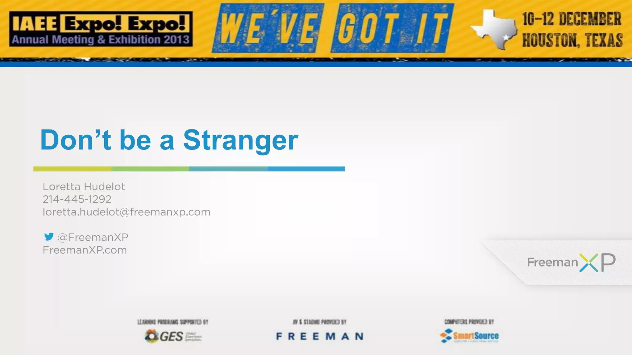 Don’t be a Stranger

 