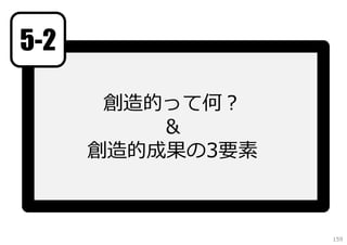 5-2
創造的って何？
＆
創造的成果の3要素

159

 