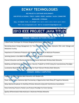 2013 ieee project java titles | PDF