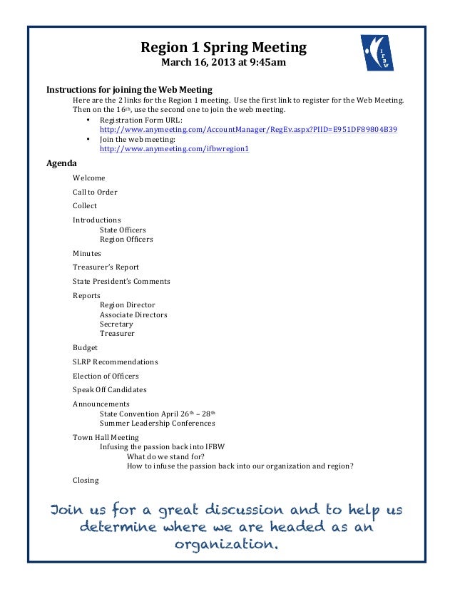 13 Ifbw Spring Mtg Agenda 13 Ifbw Spring Mtg Agenda