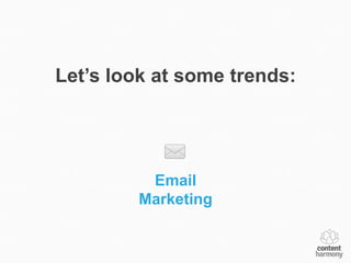 Let’s look at some trends:




          Email
         Marketing
 