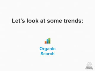 Let’s look at some trends:



          Organic
          Search
 
