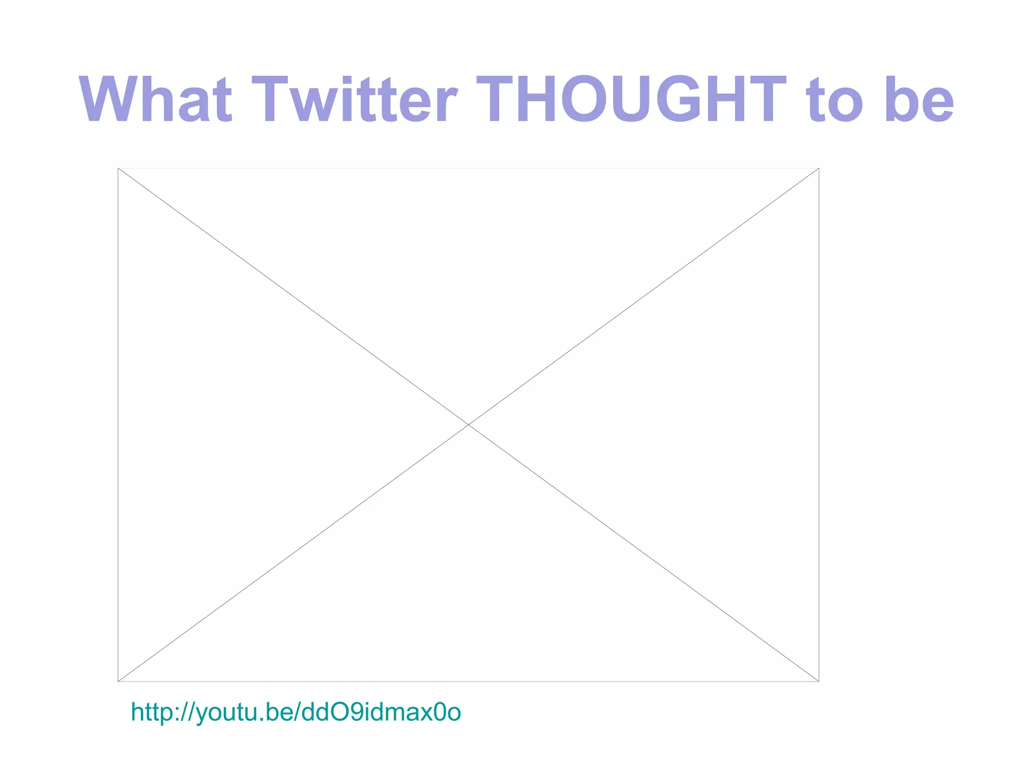 What Twitter THOUGHT to be




 http://youtu.be/ddO9idmax0o
 