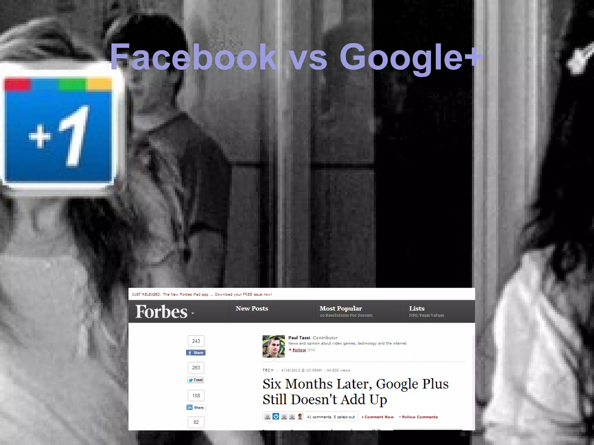 Facebook vs Google+
 