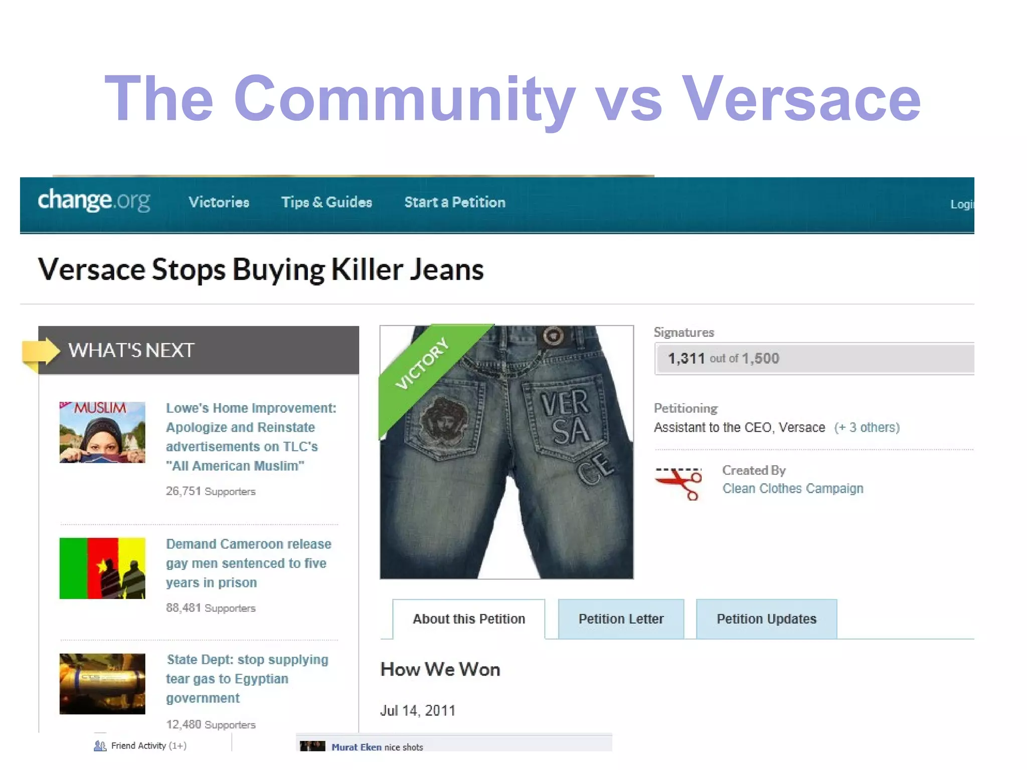 The Community vs Versace
 