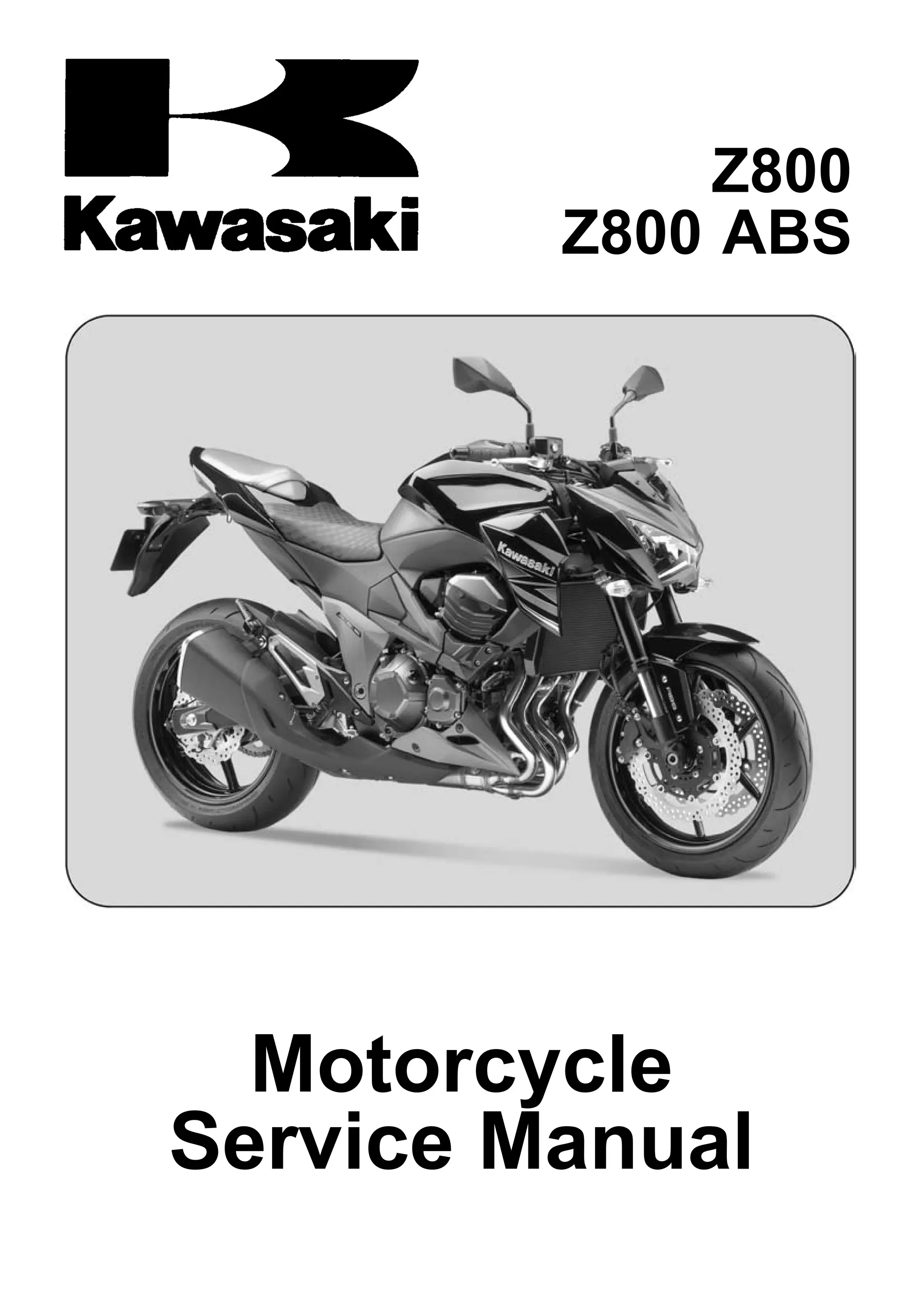 Kawasaki Z800/Z800 ABS サービスマニュアル　日本版 2013 kawasaki zr800 ad service repair manual | PDF