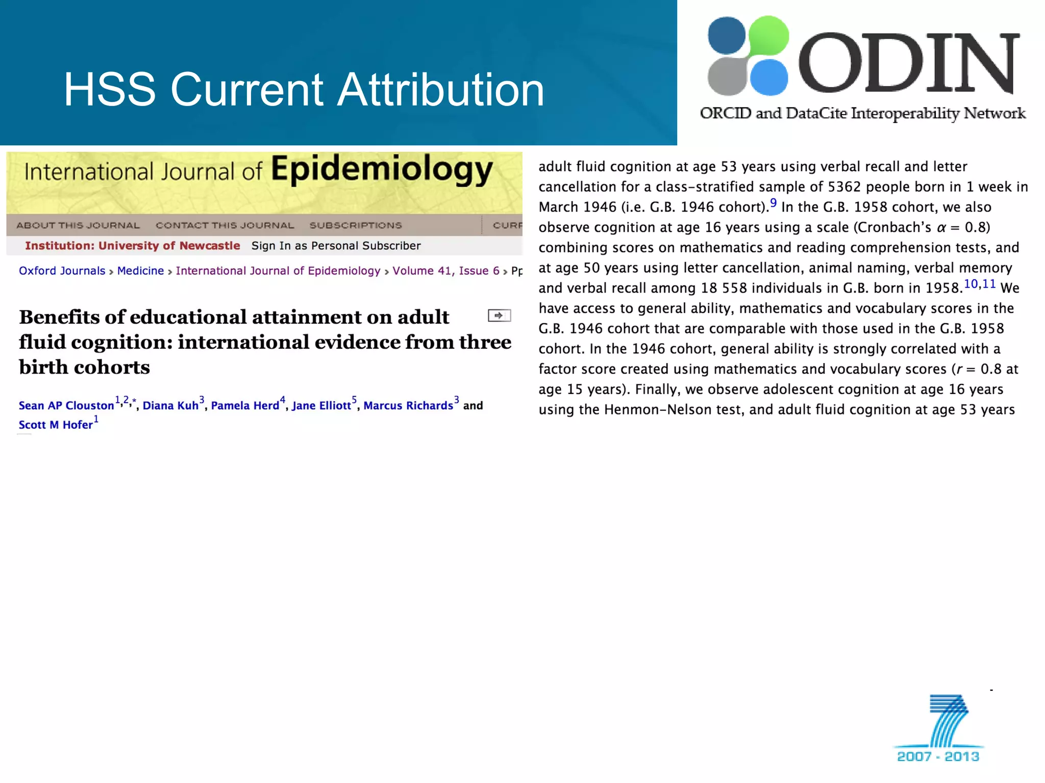 HSS Current Attribution
 