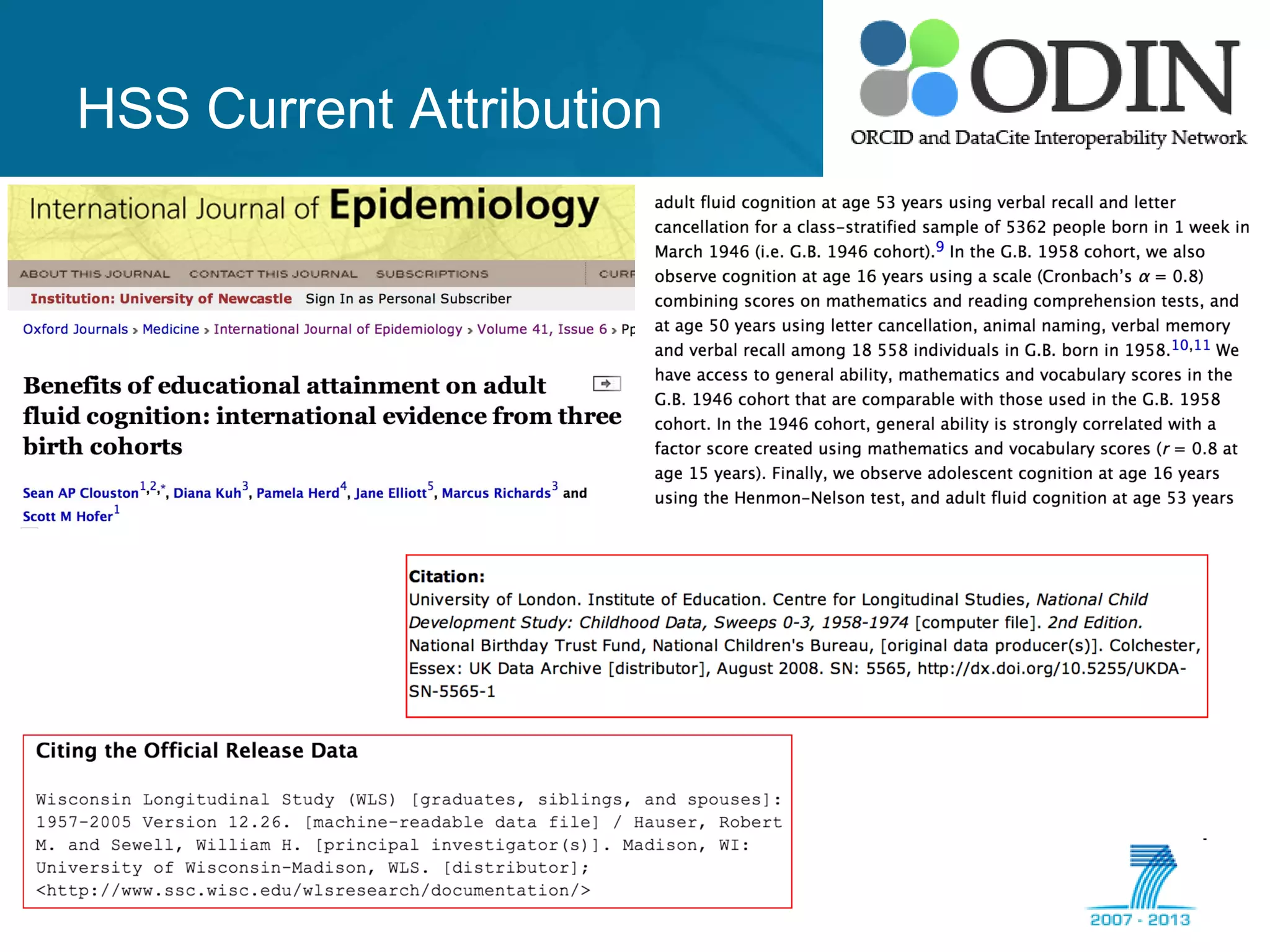 HSS Current Attribution
 