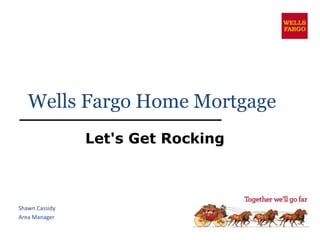 Wells Fargo Home Mortgage
Let's Get Rocking
Shawn Cassidy
Area Manager
 