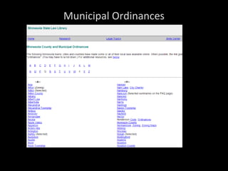 Municipal Ordinances
 