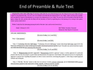 End of Preamble & Rule Text
 