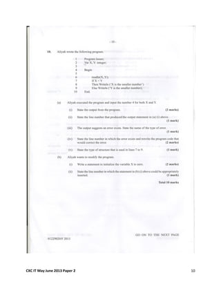 CXC IT May June 2013 Paper 2 10
 