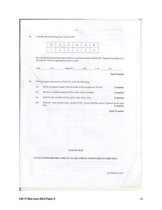 CXC IT May June 2013 Paper 2 12
 