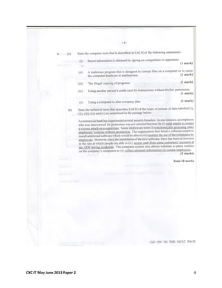 CXC IT May June 2013 Paper 2 4
 