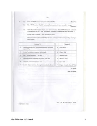 CXC IT May June 2013 Paper 2 5
 