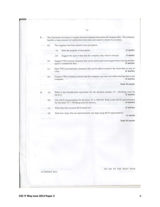 CXC IT May June 2013 Paper 2 6
 