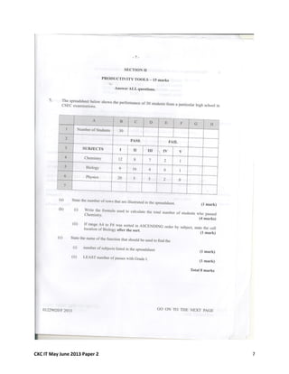 CXC IT May June 2013 Paper 2 7
 