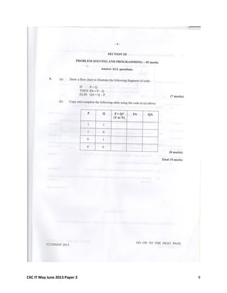 CXC IT May June 2013 Paper 2 9
 