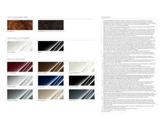 HIGH-GLOSS WOOD TRIM                                                                 ENDNOTES
                                                                                     1	    COLLISION PREVENTION ASSIST may not be sufficient to avoid an accident. It does not react to certain stationary objects,
                                                                                           nor recognize or predict the curvature and/or lane layout of the road or every movement of vehicles ahead. It is the driver’s
                                                                                           responsibility at all times to be attentive to traffic and road conditions, and to provide the steering, braking and other driving inputs
                                                                                           necessary to retain control of the vehicle. Drivers are cautioned not to wait for the system’s alerts before braking, as
                                                                                           that may not afford sufficient time and distance to brake safely.
                                                                                     2	    Stated rates of acceleration are based upon manufacturer’s track results and may vary depending on model, environmental and
                                                                                           road surface conditions, driving style, elevation and vehicle load.
                                                                                     3	    Preliminary 2013 EPA estimated fuel economy. See dealer for final figures. Compare the estimated mpg to the estimated mpg of
                                                                                           other vehicles. You may get different mileage depending on how fast you drive, weather conditions and trip length. Your actual
Burl Walnut              Eucalyptus (ML 350 and ML 350 BlueTEC)                            highway mileage will probably be less than the highway estimate. Driving range based on fuel tank capacity and highway estimate.
                                                                                     4	    No system, regardless of how advanced, can overcome the laws of physics or correct careless driving. Please always wear your
                                                                                           seat belt. Performance is limited by available traction, which snow, ice and other conditions can affect. Always drive carefully,
                                                                                           consistent with conditions. Best performance in snow is obtained with winter tires.
                                                                                     5	    Requires ultralow -sulfur diesel fuel. Mercedes -Benz approves the use of B5 biodiesel (diesel fuel with maximum 5% biodiesel
NON-METALLIC PAINTWORK                                                                     content) that meets ASTM D6751 specifications. Please see your fuel retailer and Operator’s Manual for further information. The
                                                                                           Mercedes-Benz New Vehicle Limited warranty does not cover damage caused by non Mercedes -Benz approved fuel.
                                                                                     6	    Off -road driving should only be attempted by drivers with the necessary skill, experience and understanding of the vehicle’s limits.
                                                                                           Read Operator’s Manual before driving off-road or in deep water. Driving in water of unknown depth is not recommended.
                                                                                     7	    All Mercedes-Benz mbrace® services operate only where cellular and Global Positioning Satellite signals are available, which are
                                                                                           provided by third parties and not within the control of Mercedes-Benz USA, LLC. An mbrace Package trial period is offered on new,
                                                                                           Certified Pre-Owned and pre-owned sales and leases at an authorized Mercedes-Benz dealer. Subscriber Agreement is required
                                                                                           for service to be active. Some services are only available on select vehicles. Your PIN is required in order to use certain services.
                                                                                           Some services may be limited or restricted in some areas. Driver is responsible for complying with traffic and other laws. See your
                                                                                           dealer or MBUSA.com/mbrace for details, including a list of compatible smartphones.
                                                                                     8	    For more information on the Insurance Institute for Highway Safety and the Top Safety Pick awards, visit www.iihs.org.
Arctic White             Black                                                       9	    Driving while drowsy or distracted is dangerous and must be avoided. ATTENTION ASSIST and/or Lane Keeping Assist may be
                                                                                           insufficient to alert a fatigued or distracted driver of lane drift and cannot be relied on to avoid an accident or serious injury. Lane
                                                                                           Keeping Assist operates at speeds above approximately 20 mph.
                                                                                     10	   Blind Spot Assist may not be sufficient to avoid all accidents involving vehicles in your blind spot and does not estimate the
                                                                                           speed of approaching vehicles. It must not be used as a sole substitute for driver awareness and checking of surrounding traffic
                                                                                           conditions. Blind Spot Assist operates at speeds above approximately 20 mph.
METALLIC PAINTWORK                                                                   11	   Rear view camera does not audibly notify driver of nearby objects and is not a substitute for actively checking around the vehicle
                                                                                           for any obstacles or people. Images displayed may be limited by camera field of view, weather, lighting conditions and the
                                                                                           presence of dirt, ice or snow on the camera.
                                                                                     12	   PRE-SAFE® closes the side windows and sunroof when the system’s sensors detect side movement that suggests a possible rollover.
                                                                                     13	   Braking effectiveness also depends on proper brake maintenance, and tire and road conditions.
                                                                                     14	   Read Operator’s Manual before towing. In some states, aftermarket trailer brakes are required. See dealer for details.
                                                                                     15	   DISTRONIC PLUS adaptive cruise control is no substitute for active driving involvement. It does not react to stationary objects, nor
                                                                                           recognize or predict the curvature and lane layout of the road or the movement of vehicles ahead. It is the driver’s responsibility
                                                                                           at all times to be attentive to traffic and road conditions, and to provide the steering, braking and other driving inputs necessary
                                                                                           to retain control of the vehicle. Drivers are cautioned not to wait for the DISTRONIC Proximity Warning System before braking, as
Cinnabar Red             Dakota Brown                             Diamond White 28         that may not afford sufficient time and distance to brake safely. After braking the car for stopped traffic ahead, system resumes
                                                                                           automatically only if traffic pauses for less than 3 seconds.
                                                                                     16	   WARNING: THE FORCES OF A DEPLOYING AIR BAG CAN CAUSE SERIOUS OR FATAL INJURIES TO A CHILD UNDER AGE 13. THE
                                                                                           SAFEST SEATING POSITION FOR YOUR CHILD IS IN THE REAR SEAT, BELTED INTO AN APPROPRIATE, PROPERLY INSTALLED
                                                                                           CHILD SEAT, OR CORRECTLY WEARING A SEAT BELT IF TOO LARGE FOR A CHILD SEAT. SEE OPERATOR’S MANUAL FOR
                                                                                           ADDITIONAL WARNINGS AND INFORMATION ON AIR BAGS, SEAT BELTS AND CHILD SEATS.
                                                                                     17	   Display appearance may vary from system shown. See dealer for additional information.
                                                                                     18	   Bluetooth® interface does not provide phone charging or external antenna. Voice interactivity feature is dependent on selected
                                                                                           handset. Visit MBUSA-Mobile.com for details. Phone sold separately. See dealer for a list of approved compatible phones.
                                                                                     19	   All iPod® devices are sold separately. Feature not compatible with iPod Shuffle. See dealer for details.
                                                                                     20	   The purchase of a new, satellite radio-enabled vehicle includes 6 months of service for SiriusXM Radio, SiriusXM Traffic and
Iridium Silver           Lunar Blue                               Obsidian Black           SiriusXM Weather. SiriusXM Traffic and Weather services are available in select markets. If you decide to continue your SiriusXM
                                                                                           service at the end of this period, all SiriusXM services are sold separately, and the plan you choose will automatically renew
                                                                                           and bill at then-current rates until you call 1‑866‑635‑2349 to cancel. See SiriusXM Customer Agreement for complete terms,
                                                                                           www.siriusxm.com. Sirius U.S. Satellite service available only to those at least 18 years of age in the 48 contiguous United States,
                                                                                           DC and Puerto Rico (with coverage limitations).
                                                                                     21	   While the navigation system provides directional assistance, the driver must remain focused on safe driving behavior, including
                                                                                           paying attention to traffic and street signs. The driver should utilize the system’s audio cues while driving and should only consult the
                                                                                           map or visual displays once the vehicle has been stopped in a safe place. Maps do not cover all areas or all routes within an area.
                                                                                     22	   Unsecured cargo can become hazardous in a collision. Always secure cargo using the floor-mounted tie-downs.
                                                                                     23	   Obey local speed and traffic laws.
                                                                                     24	   Roadside Assistance repairs may involve charges for parts, service and towing. Vehicle must be accessible from main roads.
Palladium Silver         Pearl Beige                              Steel Grey               Depending on the circumstance, these services may be provided by an outside provider, courtesy of Mercedes-Benz Roadside
                                                                                           Assistance. Restricted roadways, acts of nature and vehicle accessibility may limit our ability to provide services to you. For full
                                                                                           details, eligibility requirements, and limitations/exclusions of Sign and Drive services, as well as the Roadside Assistance Program,
                                                                                           please see your dealer.
                                                                                     25	   mbrace is compatible with Apple iPhone® models running iOS 4.2 or later, and Android - based phones running OS 2.1 or later.
                                                                                           Please visit MBUSA.com/mbrace for more information.
                                                                                     26	   Heated steering wheel and wood/leather steering wheel may not be ordered together.
                                                                                     27	   Preliminary information. See your dealer for final figures.
                                                                                     28	   Extra-cost option.
 