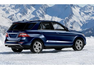 ML 350 shown above with optional Lunar Blue paint, 4 matic all - wheel drive, PARKTRONIC and Premium 1 Package. ML 550 4 matic shown at right
with optional Diamond White metallic paint, PARKTRONIC and Driver Assistance Package. Please see endnotes at back of brochure.
 