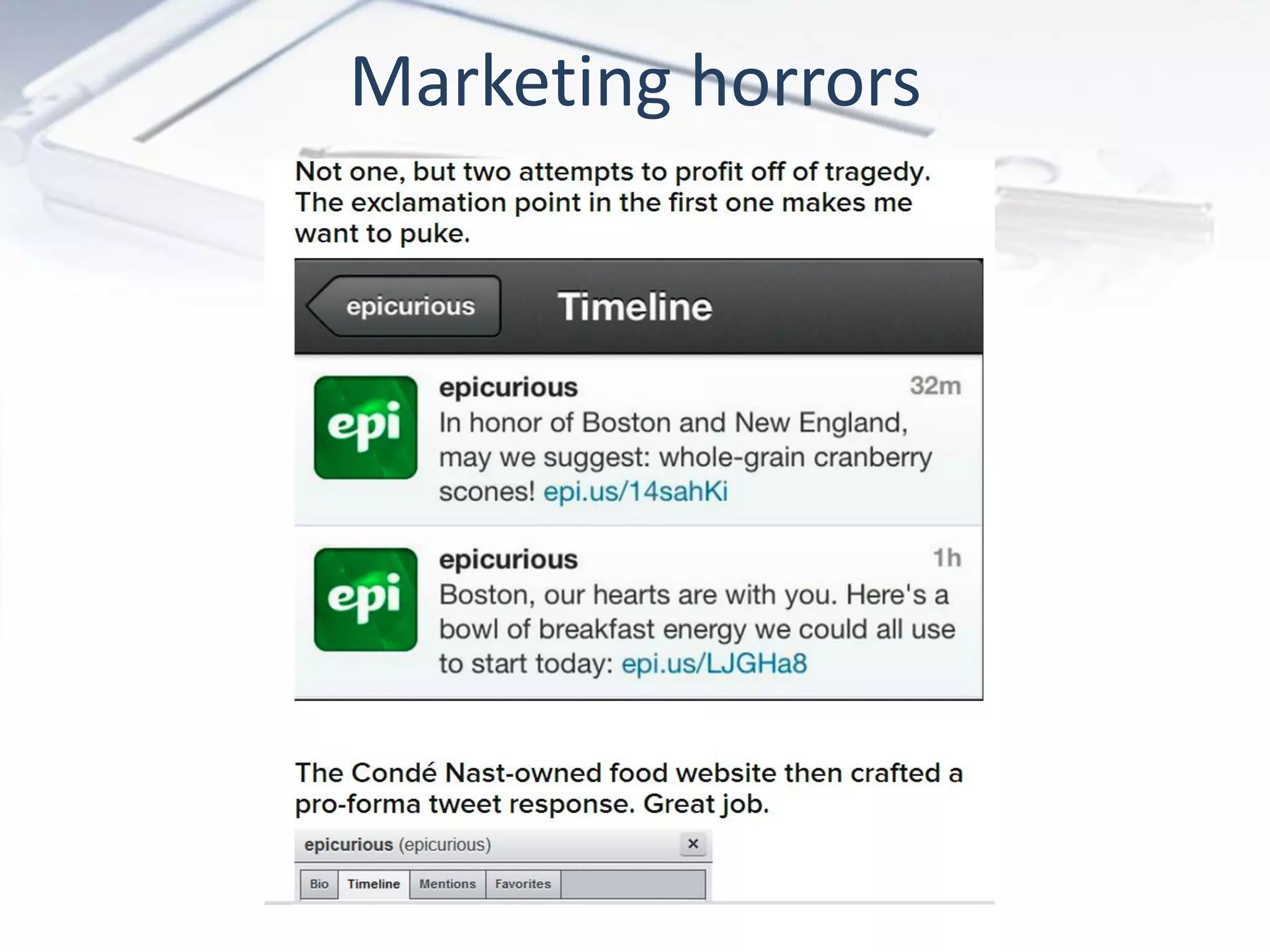 Marketing horrors
 