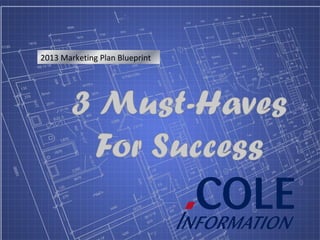 2013 Marketing Plan Blueprint




                                1
 