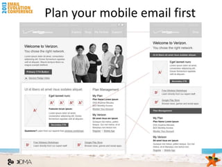Plan your mobile email first
 