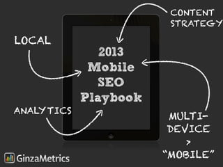 CONTENT
             STRATEGY

LOCAL




ANALYTICS
             MULTI-
             DEVICE
                >
            “MOBILE”
 