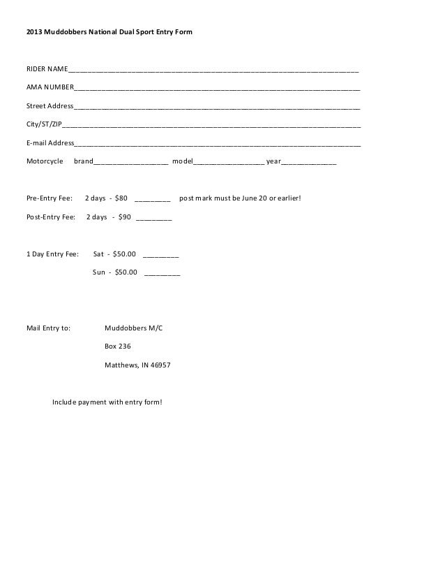 2013 muddobbers ama national dual sport flyer ama form