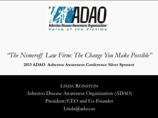 2013 ADAO Silver Sponsor: Nemeroff Law Firm