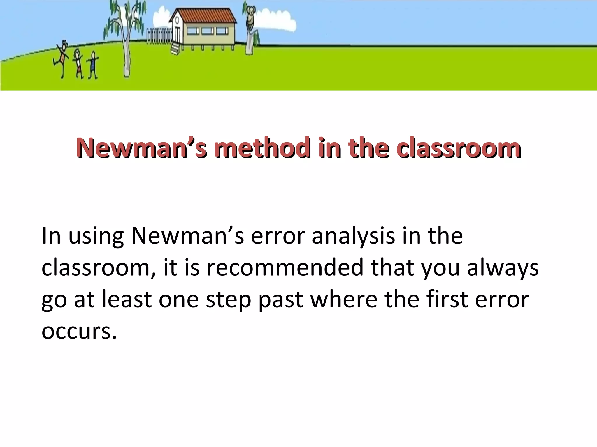 2013 newmans error analysis and comprehension strategies | PPT