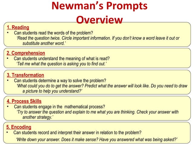 2013 newmans error analysis and comprehension strategies | PPT ...