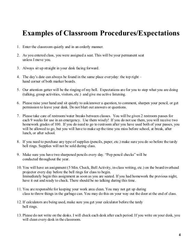 Developing and Teaching Classroom Expectations