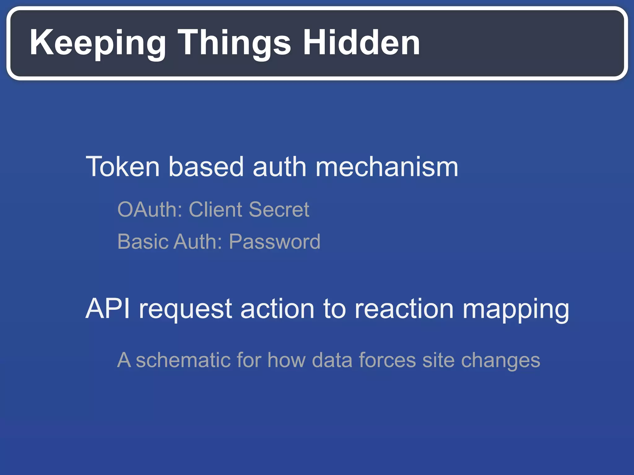 A Modern Approach
CORS
Client-side SDK
OpenID Connect
Server-side SDKs
 