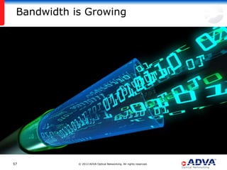 Bandwidth is Growing




57          © 2013 ADVA Optical Networking. All rights reserved.
 