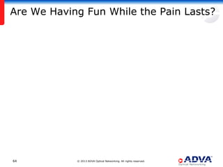 Are We Having Fun While the Pain Lasts?




64          © 2013 ADVA Optical Networking. All rights reserved.
 