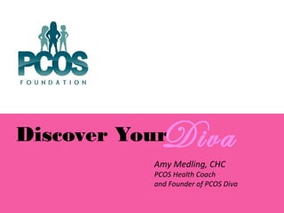 Discover Your
Amy Medling, CHC
PCOS Health Coach
and Founder of PCOS Diva
Diva
 