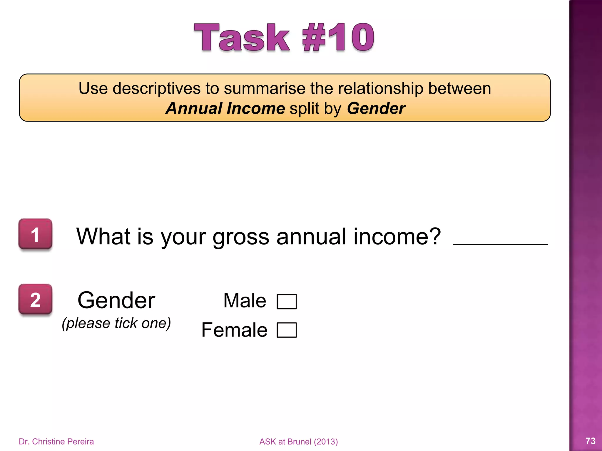 Dr. Christine Pereira ASK at Brunel (2014) 73
 