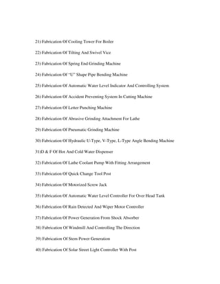 2013 polytechnic eee ece-civil-mech project list | PDF