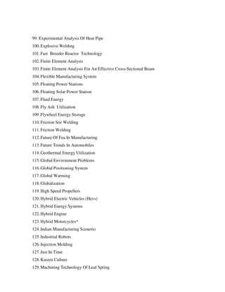2013 polytechnic eee ece-civil-mech project list | PDF