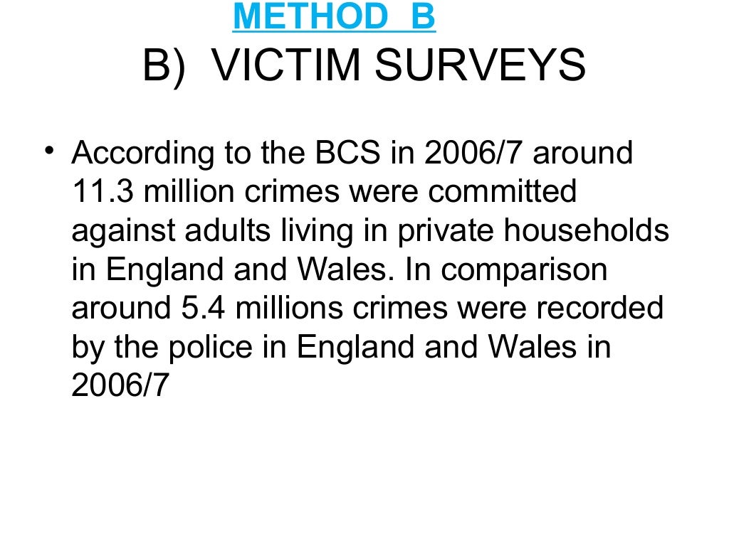 What are 3 ways of measuring crime?