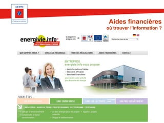 Aides financières
où trouver l’information ?

 