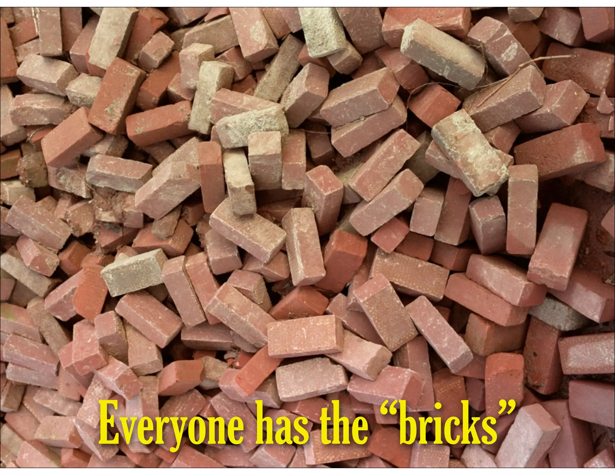Everyone has the “bricks”
 