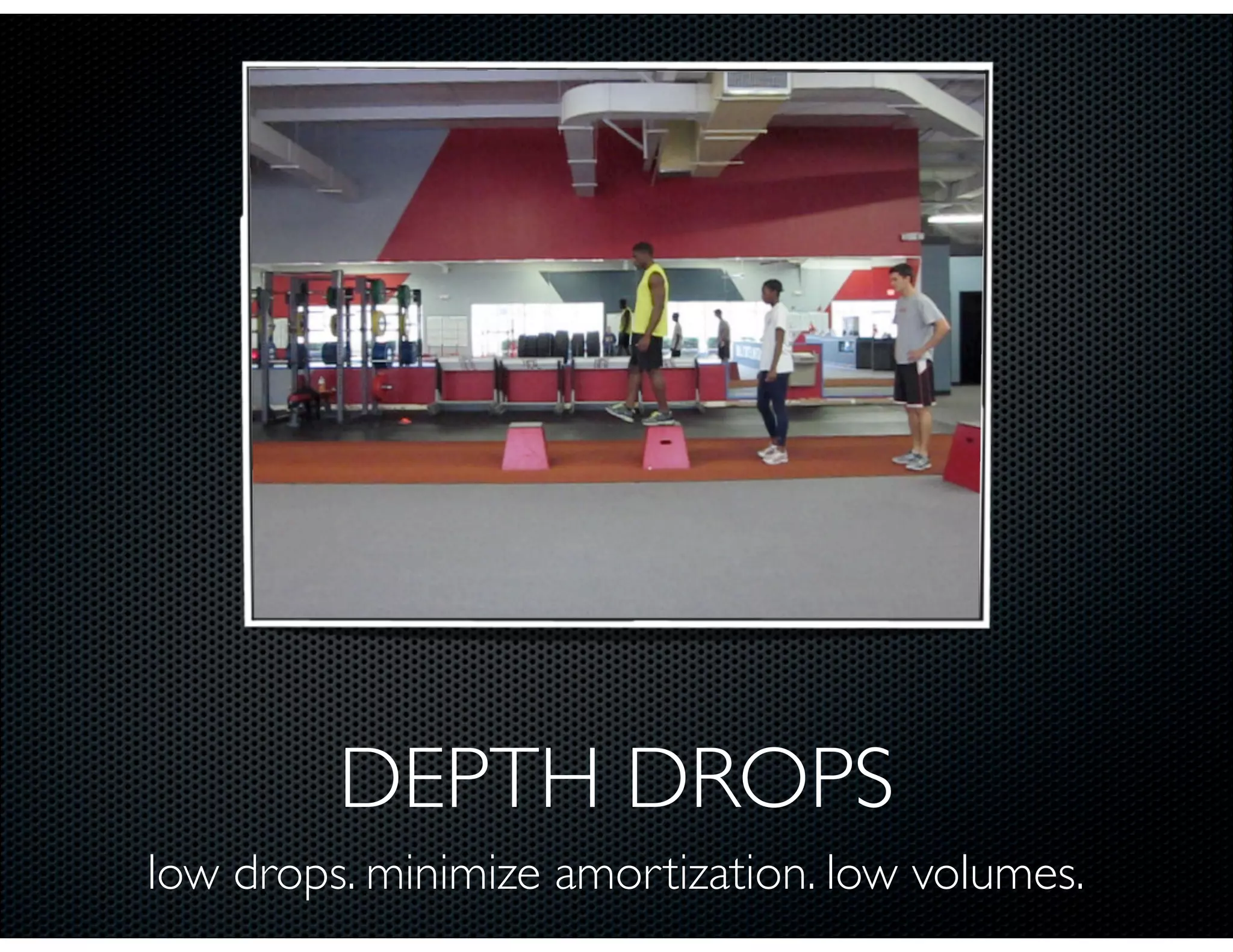 DEPTH DROPS
low drops. minimize amortization. low volumes.
 