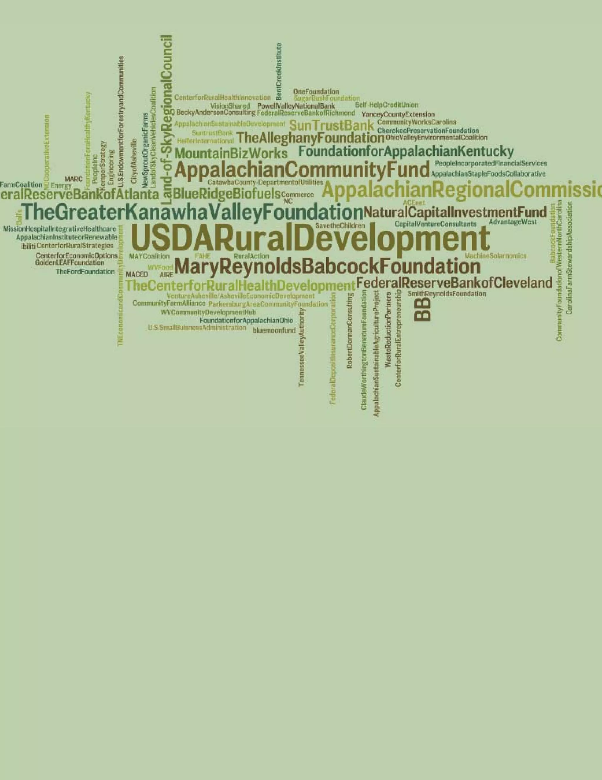 2013 Proceedings: Harnessing the Power of the Network to Accelerate Appalachia's Transition