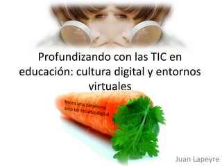 Profundizando con las TIC en
educación: cultura digital y entornos
virtuales
Juan Lapeyre
 
