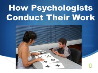 How Psychologists
Conduct Their Work




                
 