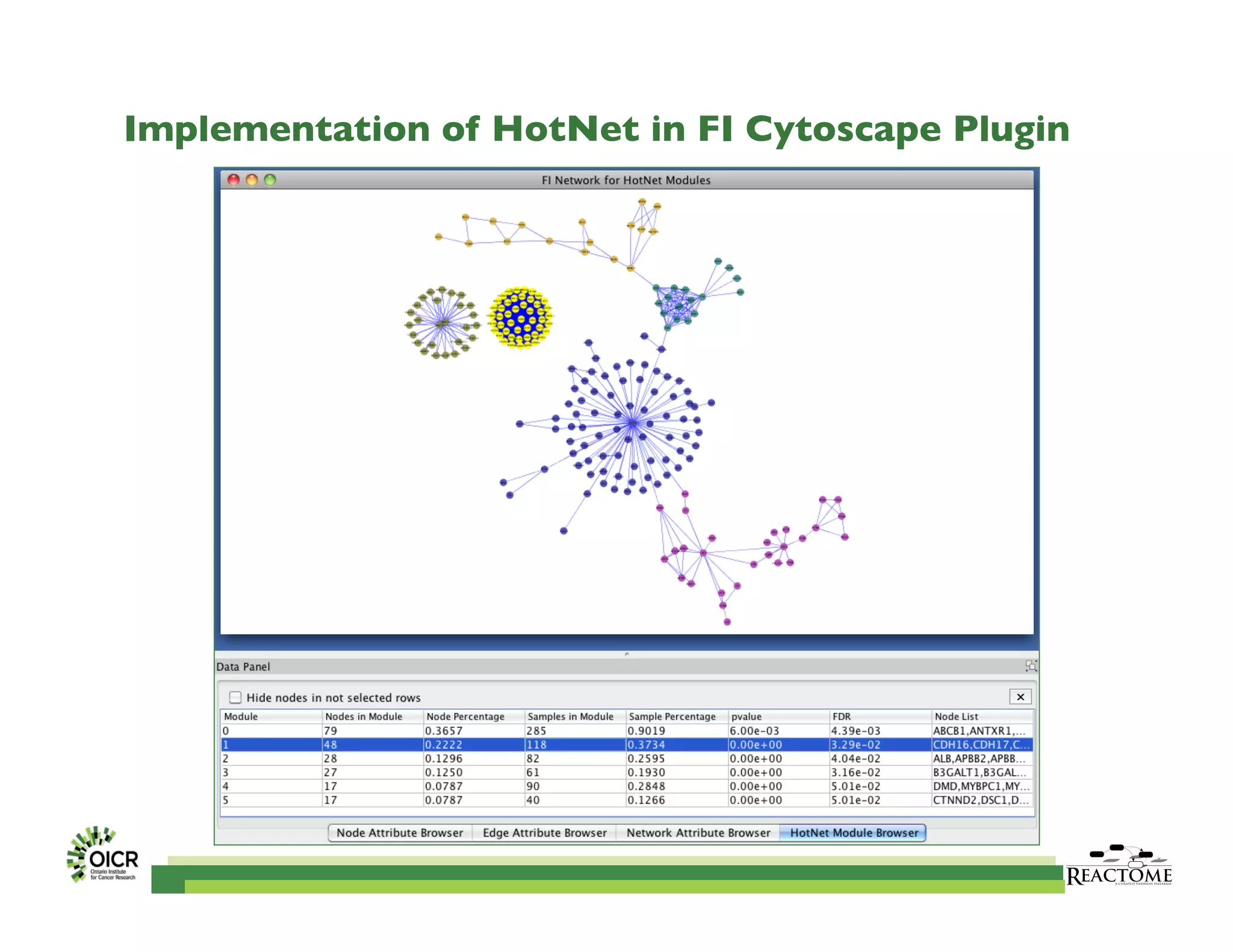 Implementation of HotNet in FI Cytoscape Plugin	

 