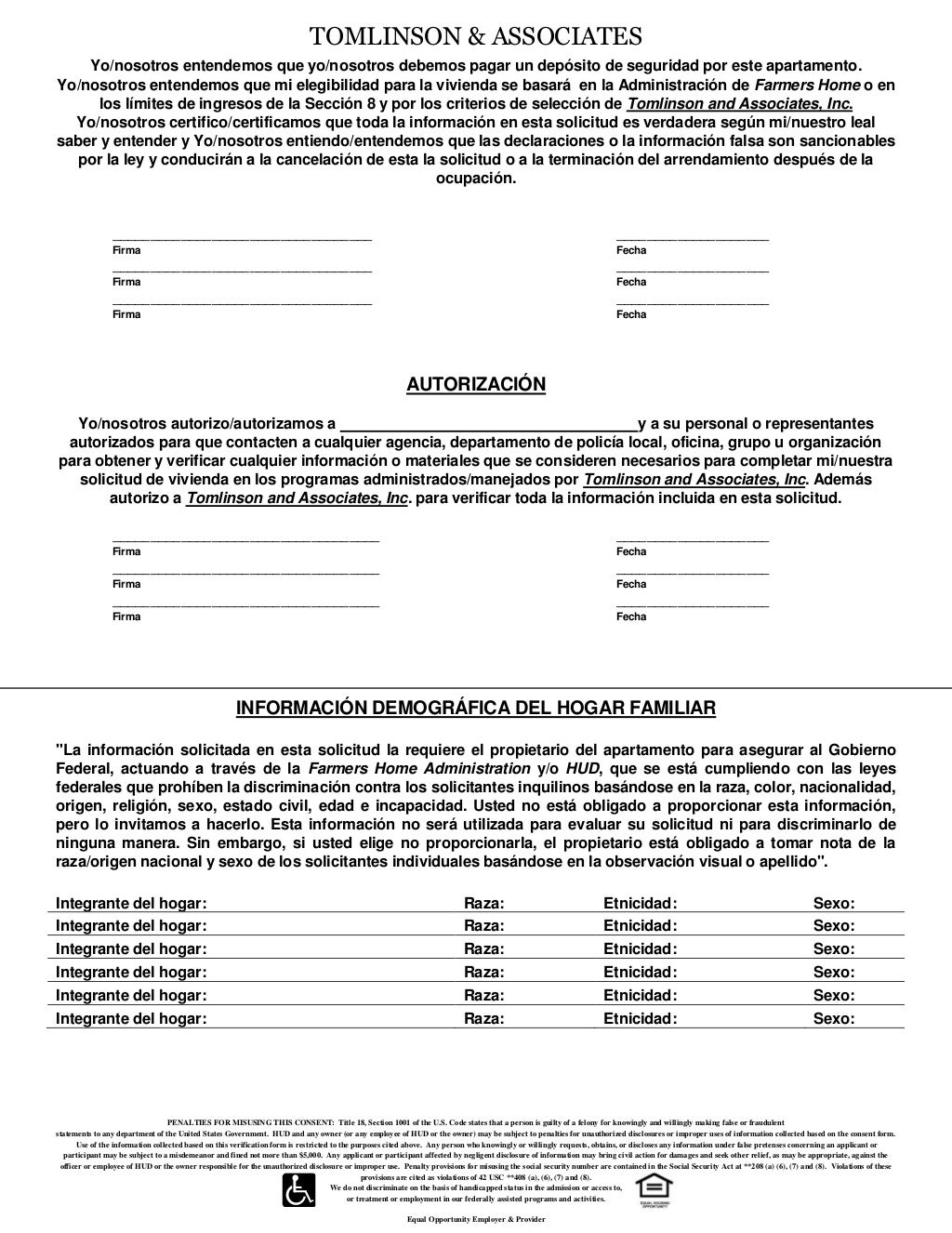 2013 Rental Application Rd English spanish